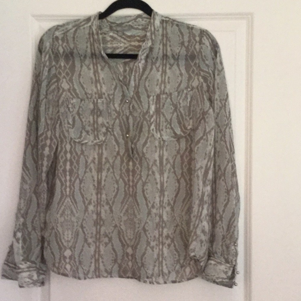 Sheer snake print blouse